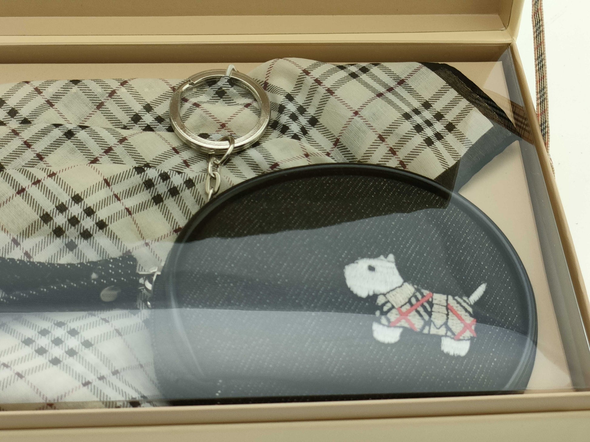 BURBERRY Coin Case Westy Terrier Scarf Set Coin Case