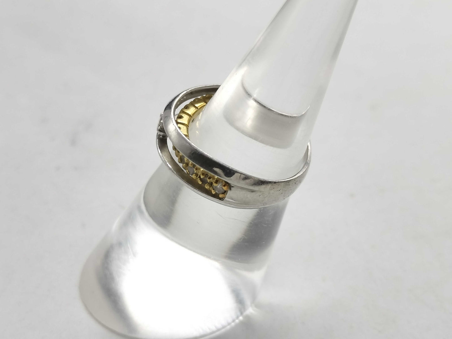 D0.30ct Pt900/K18 4.9g Ring