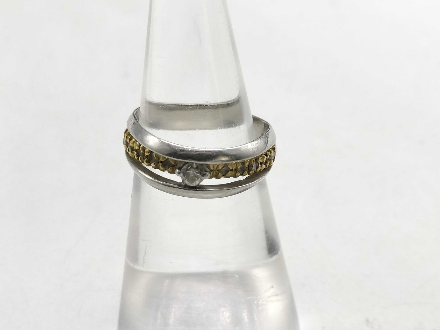 D0.30ct Pt900/K18 4.9g Ring