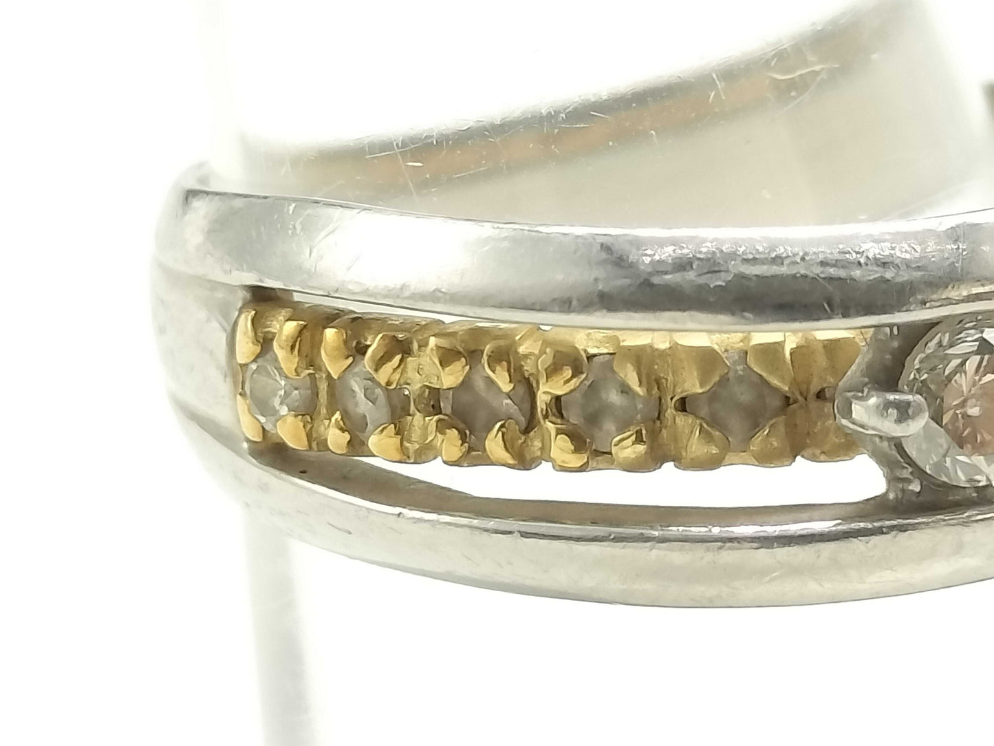 D0.30ct Pt900/K18 4.9g Ring