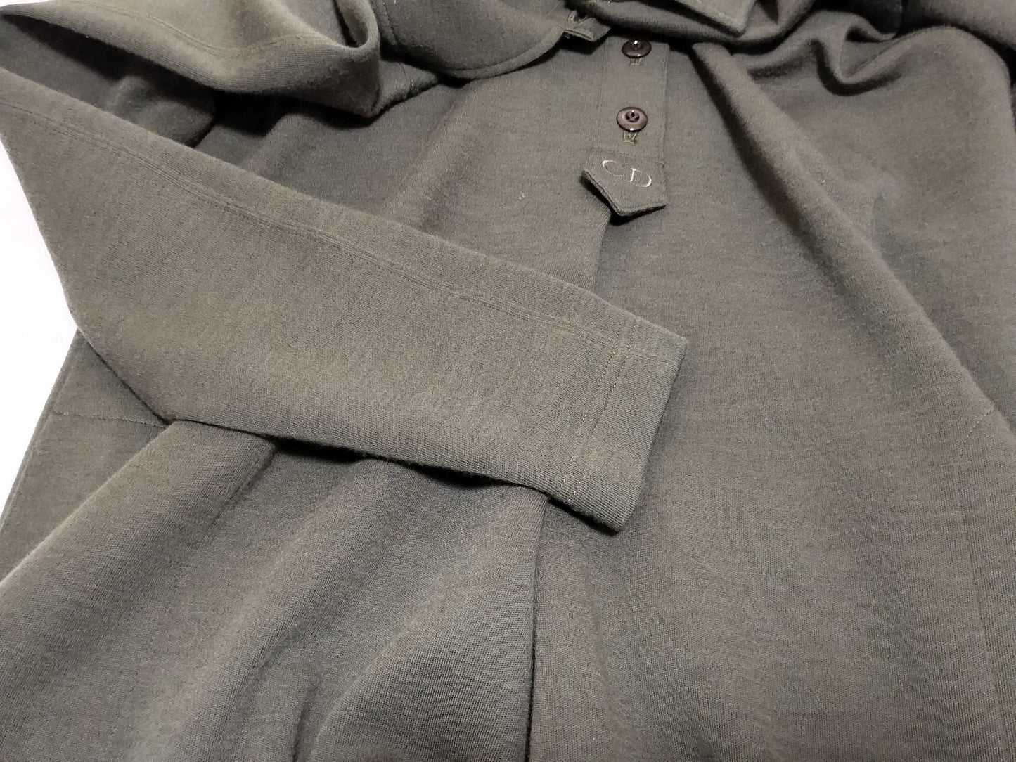 Dior Vintage/CD Logo/Wool Long Sleeve Dress