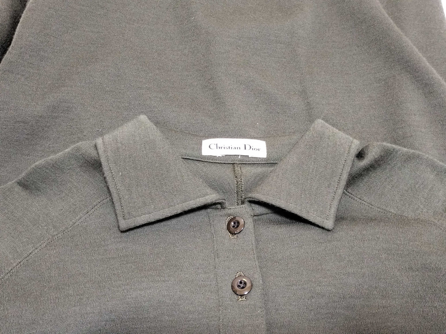 Dior Vintage/CD Logo/Wool Long Sleeve Dress