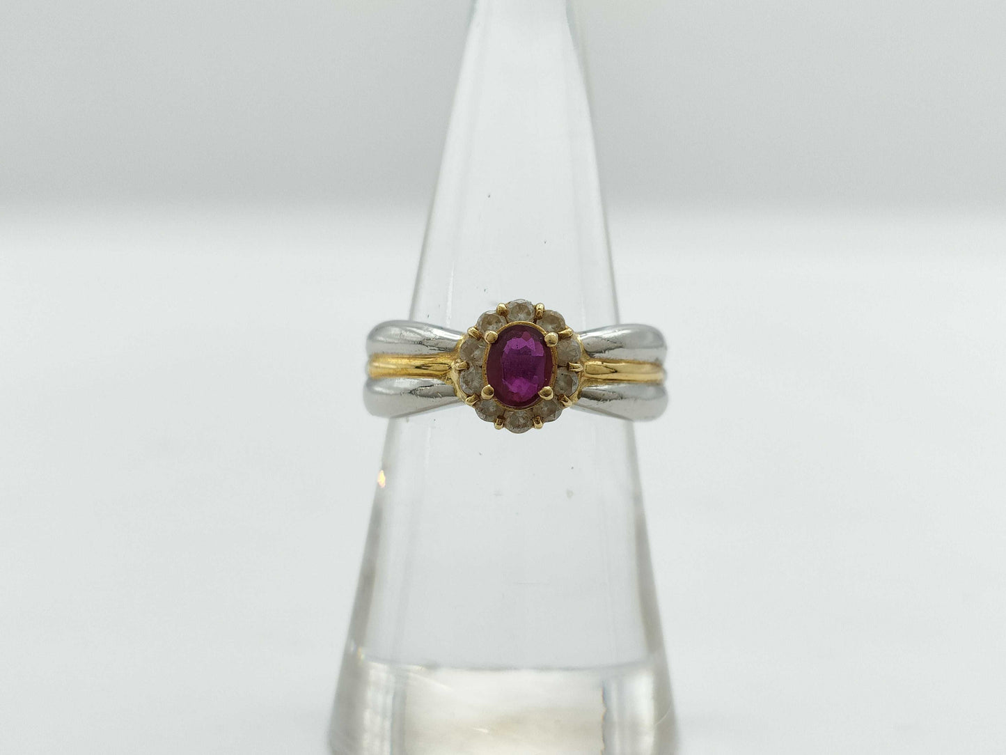 R0.34ct D0.22ct PT900/K18 6.1g Ring