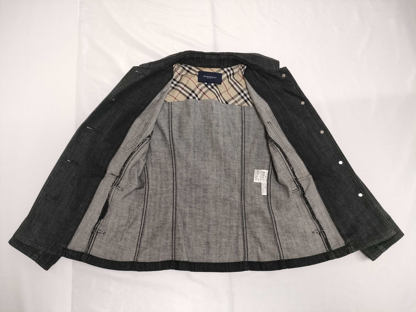 BURBERRY Partial Nova Check Denim Jacket