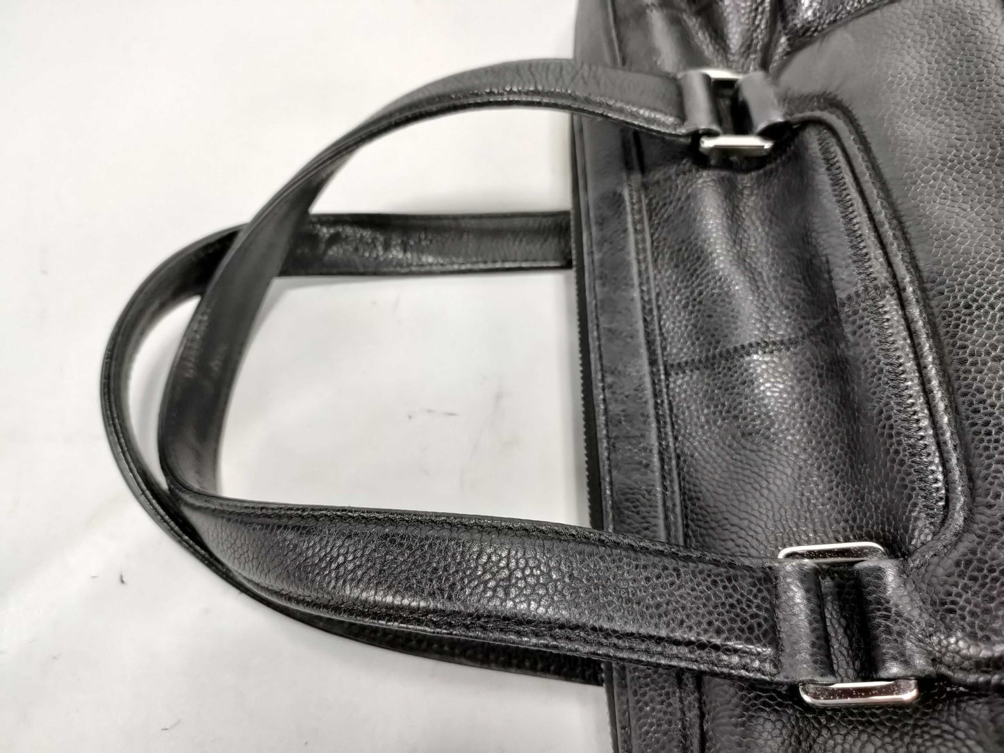 CHANEL Chocobar Caviar Skin Logo Shoulder Bag