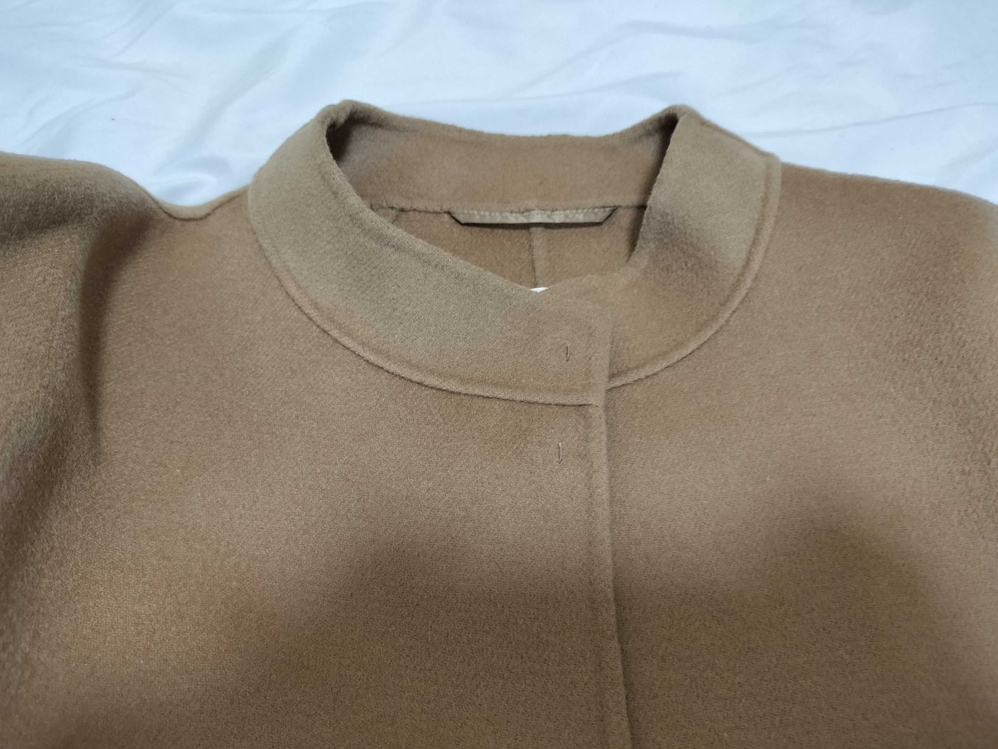 MaxMara SMAXMARA/MaxMara/Wool Stand Collar Long Coat/Camel Coat