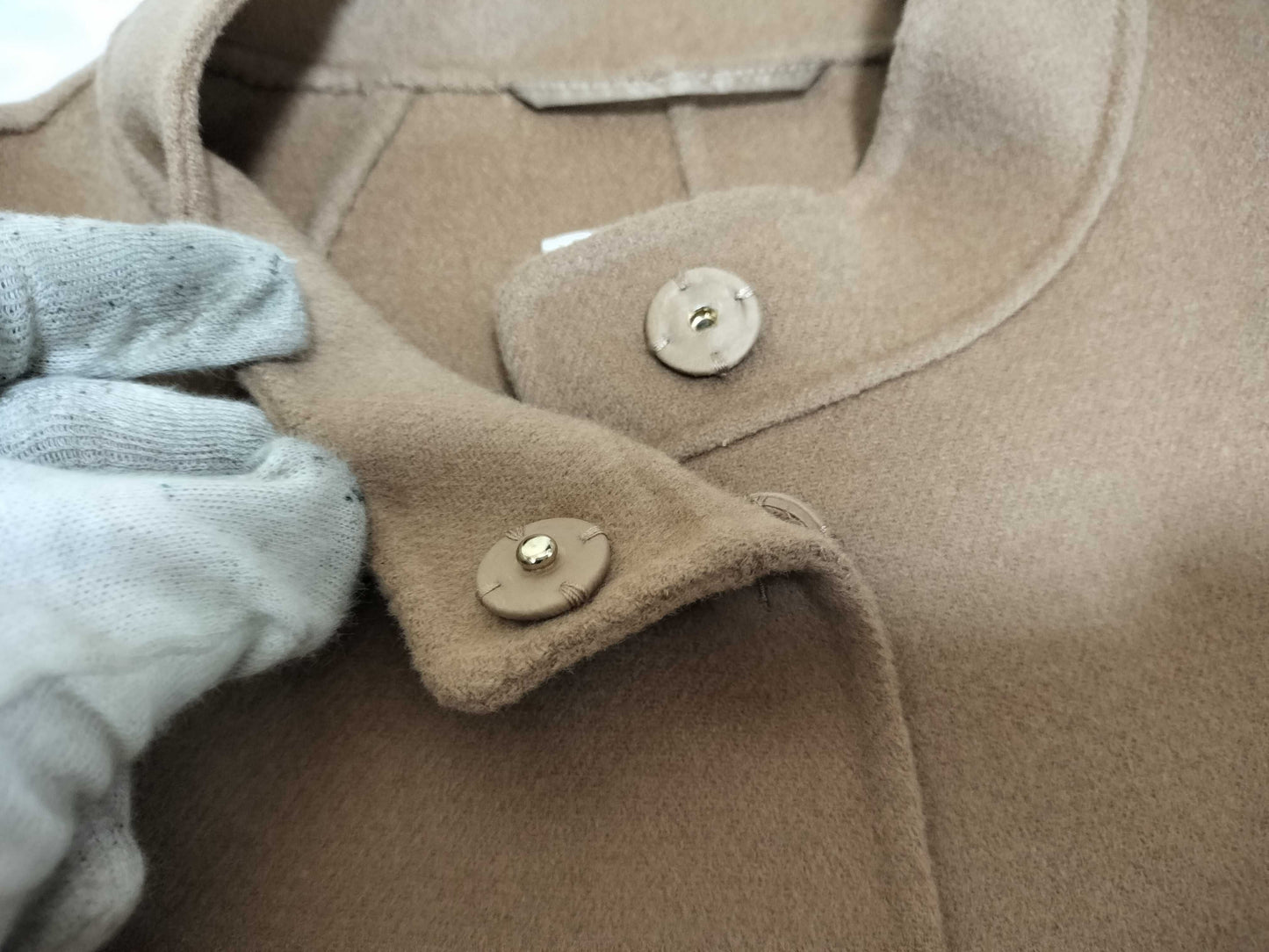 MaxMara SMAXMARA/MaxMara/Wool Stand Collar Long Coat/Camel Coat