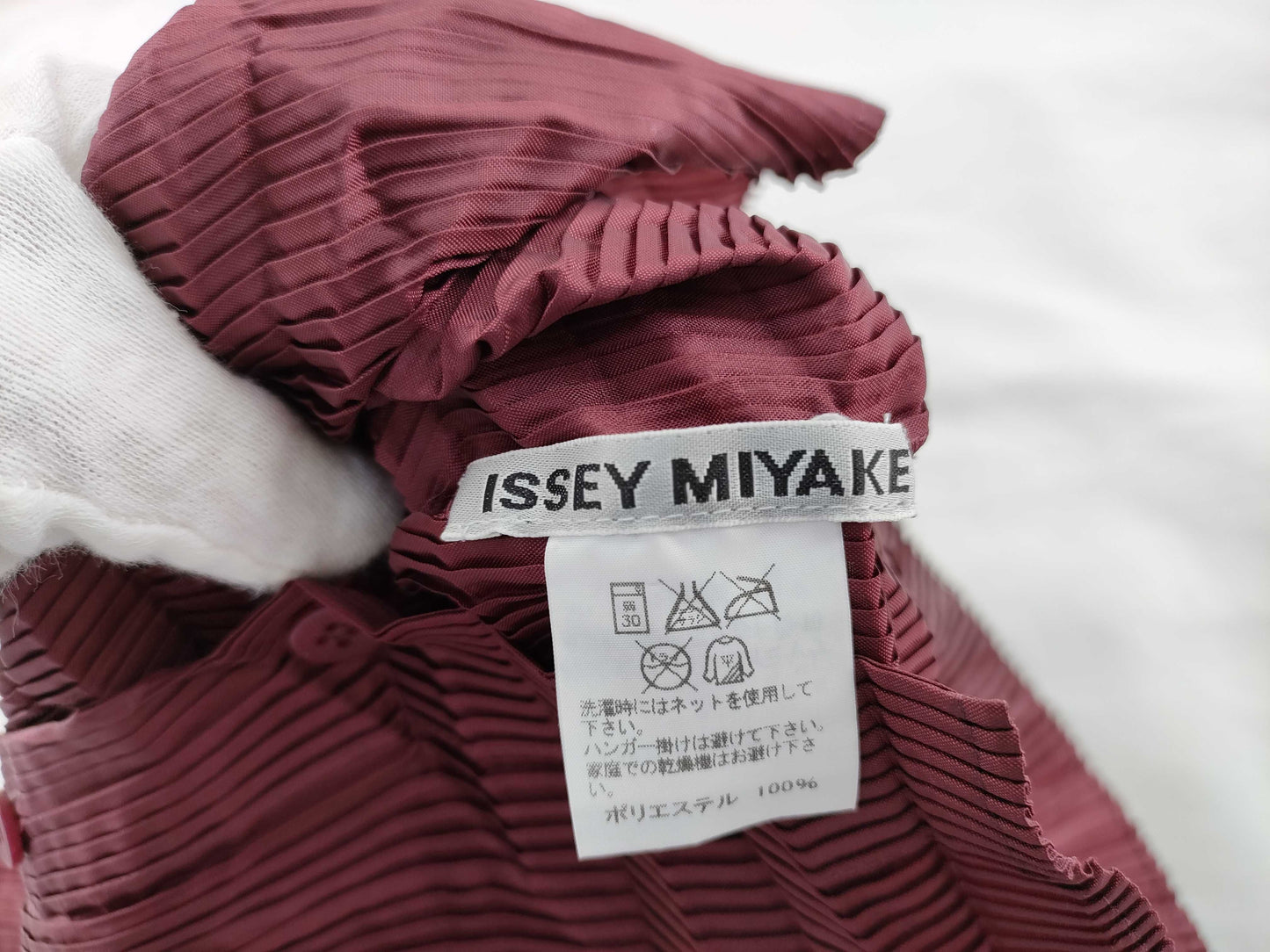 ISSEY MIYAKE Pleated Top Burgundy Top