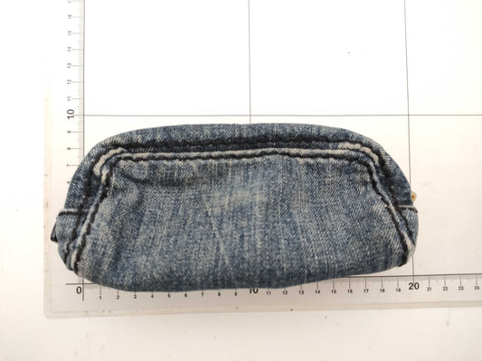 PRADA denim pouch with triangle logo plate