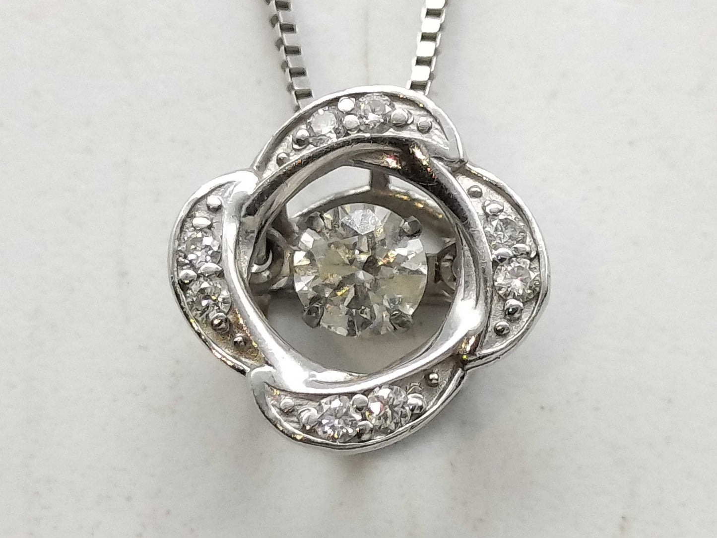 D0.16ct Pt900/850 2.3g Necklace