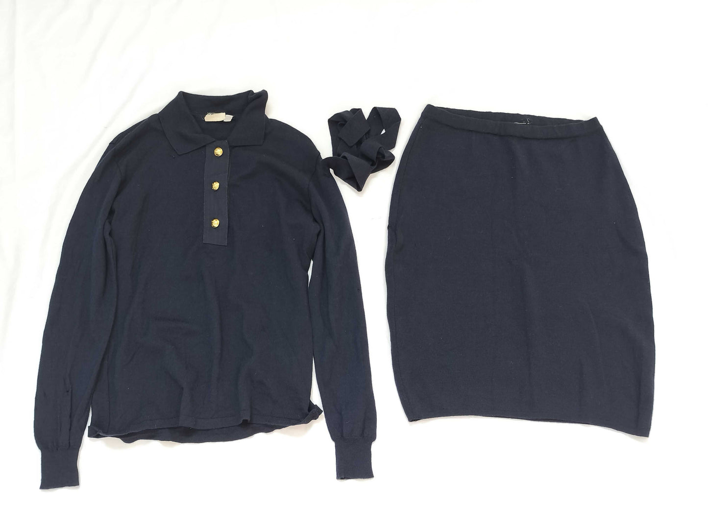 Salvatore Ferragamo Knit Set with Gold Buttons Other Apparel