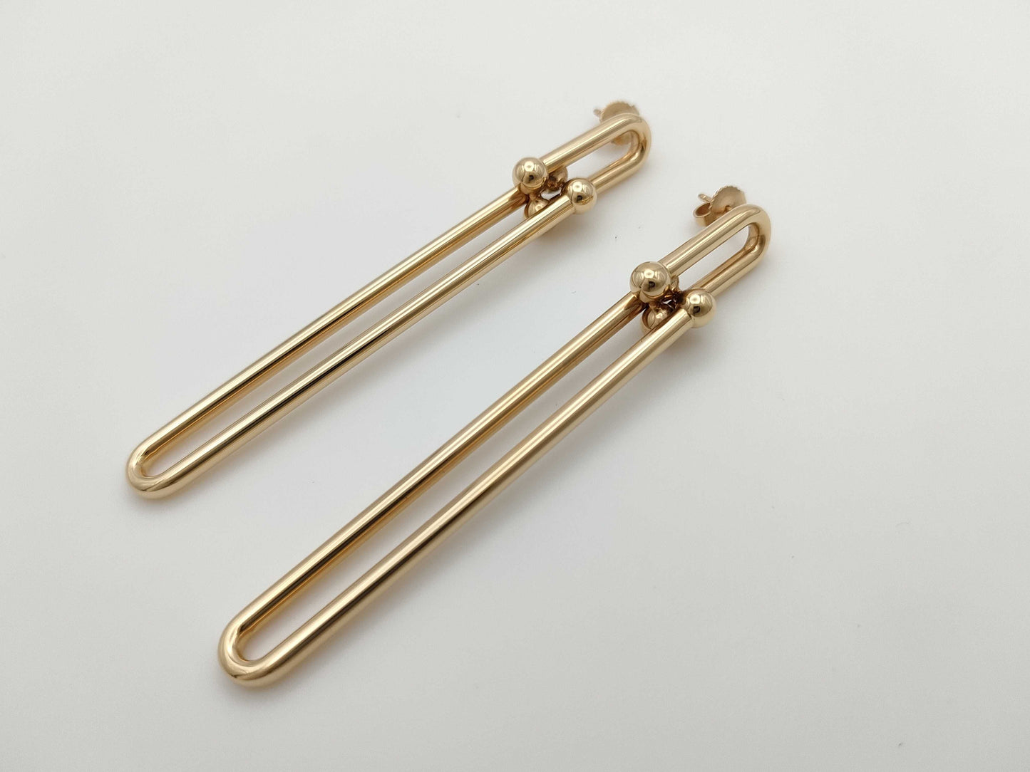 Tiffany & Co. Hardware Double Long PG AU750 9.3g Earrings
