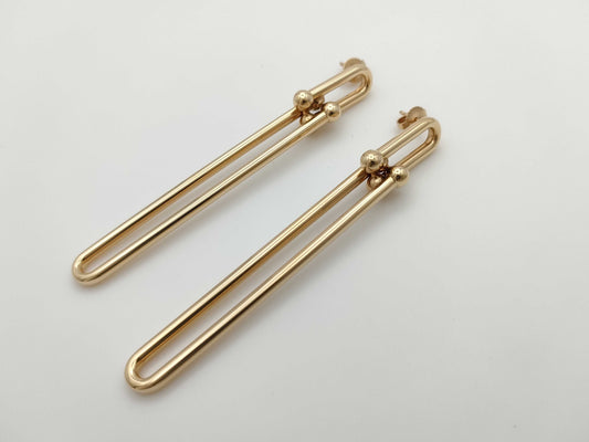 Tiffany & Co. Hardware Double Long PG AU750 9.3g Earrings