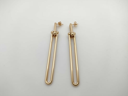 Tiffany & Co. Hardware Double Long PG AU750 9.3g Earrings