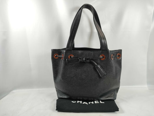 CHANEL Caviar Skin Coco Mark Handbag