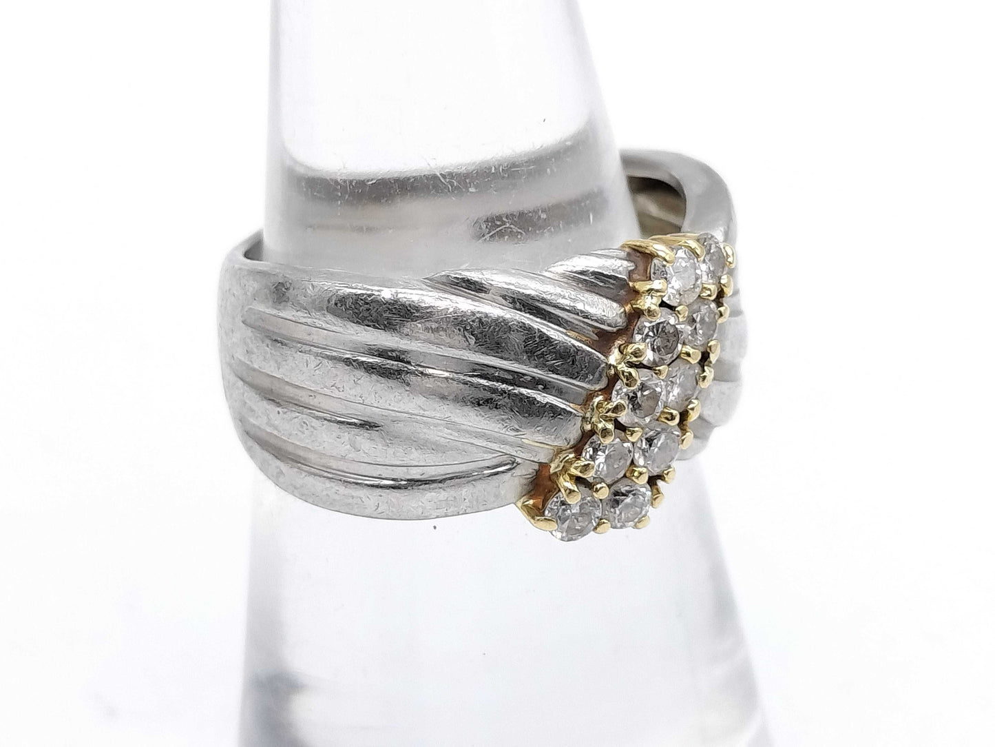 D0.35ct Pt900/K18 7.4g Ring