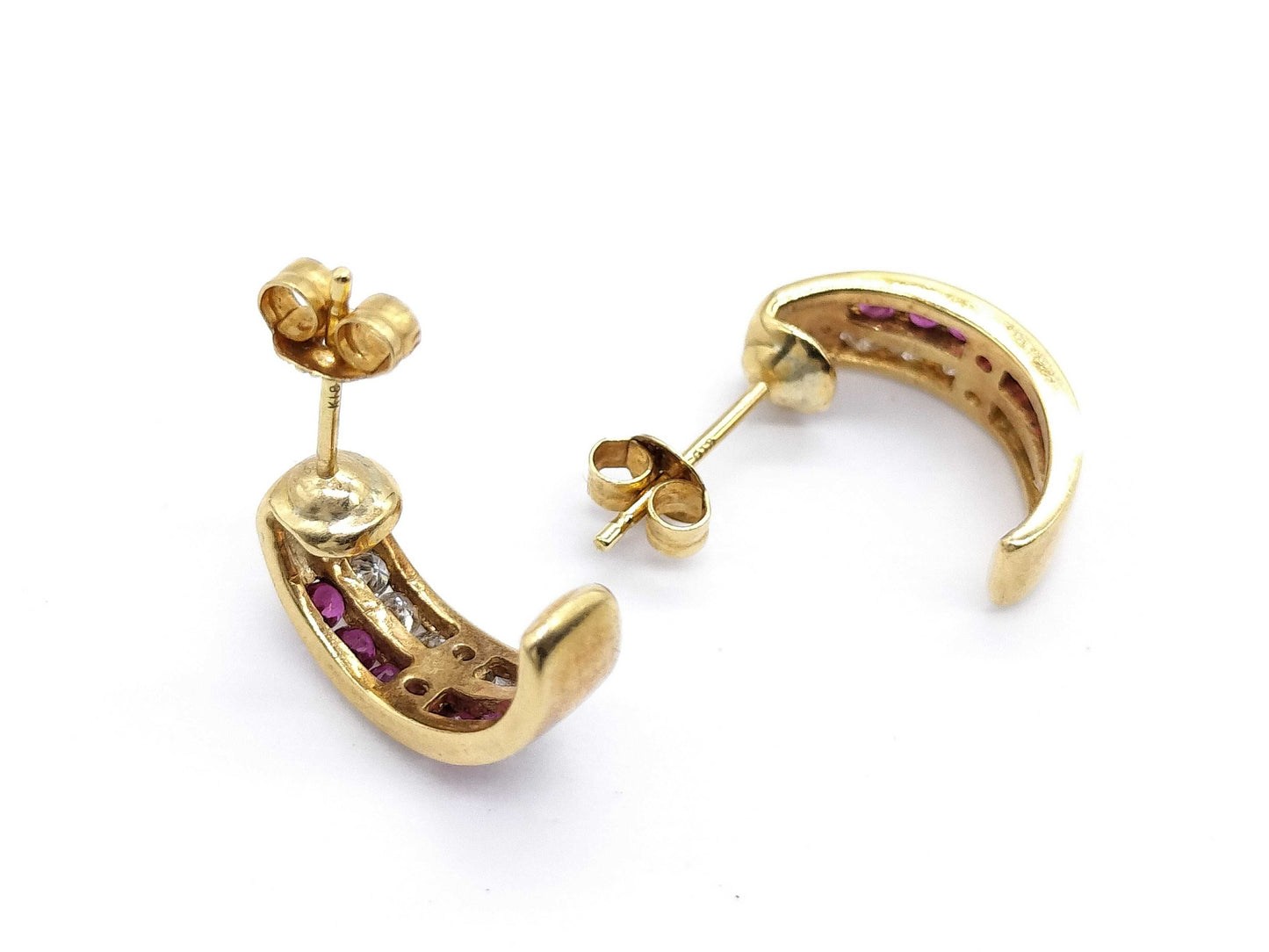 Ruby and Diamond 18K 3.0g Earrings