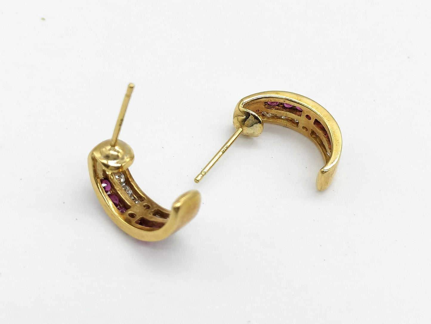Ruby and Diamond 18K 3.0g Earrings