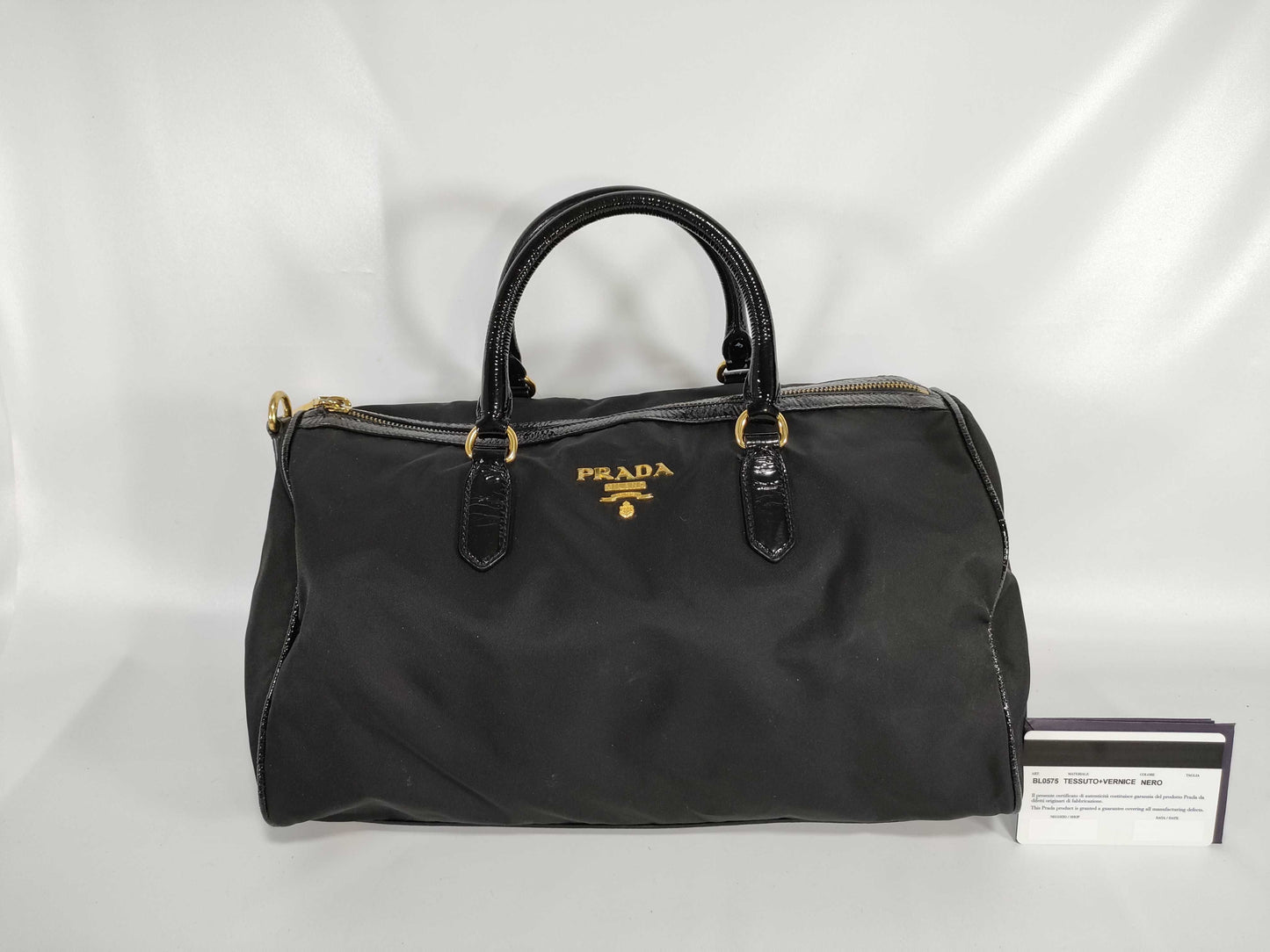 PRADA Nylon Mini Boston Handbag