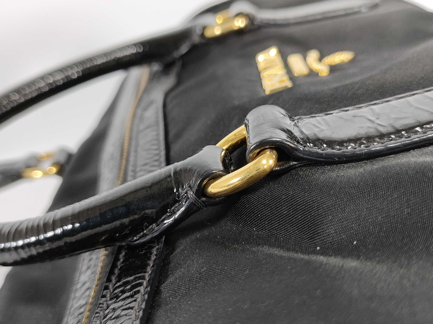 PRADA Nylon Mini Boston Handbag