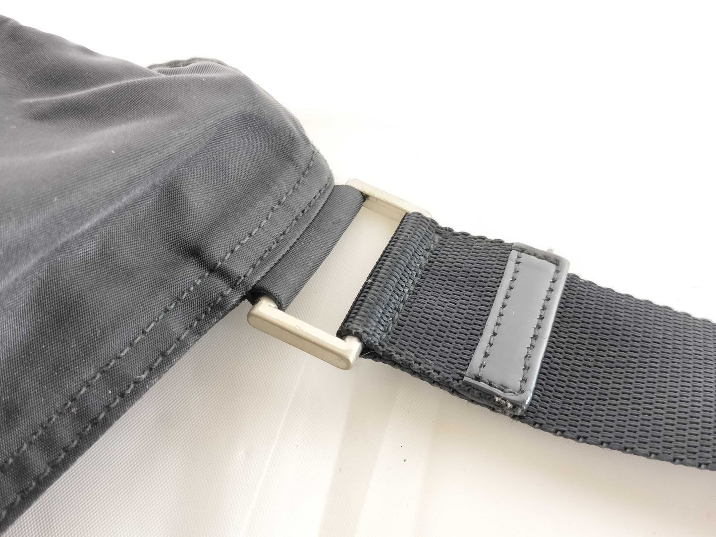 PRADA Nylon Triangle Logo Shoulder Bag