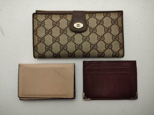 GUCCI Valextra and other wallets, 3-piece set