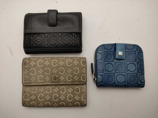 LOEWE Celine Ferragamo Folding Wallet 3-Piece Set