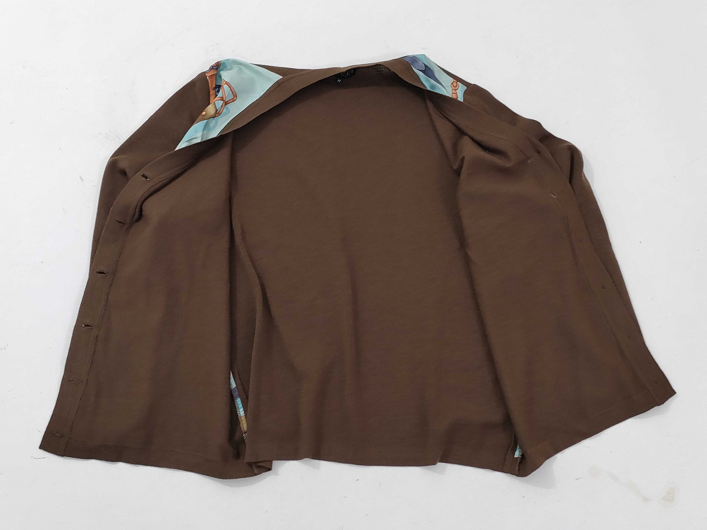GUCCI Knit Cardigan x Silk with Stain