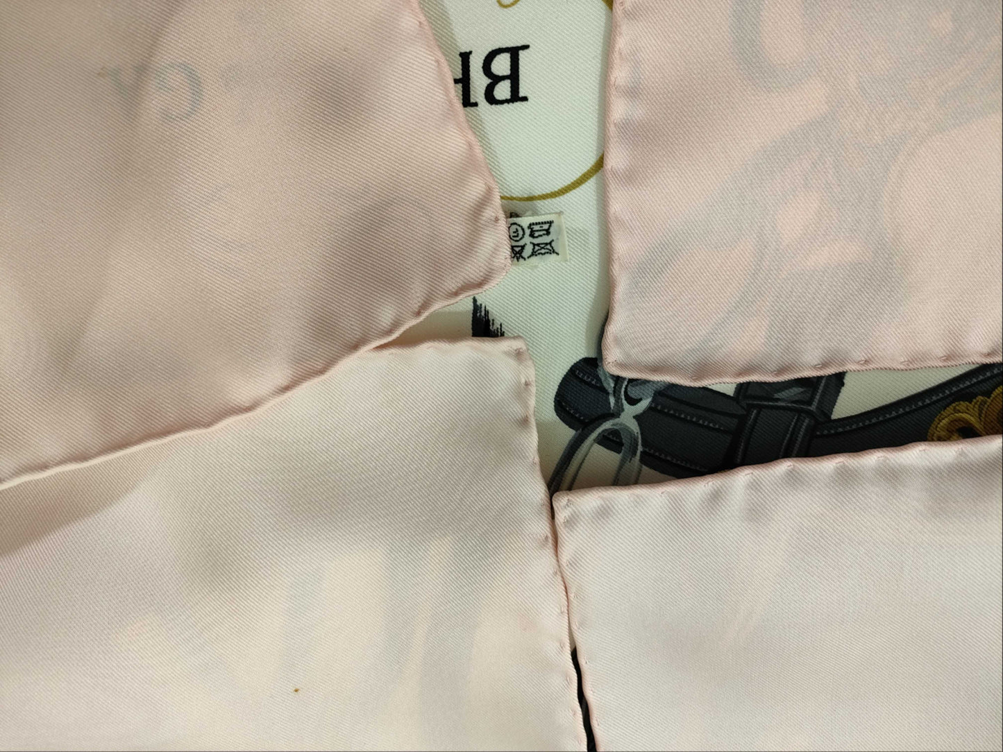 HERMES Carre BRIDES DE GALA Pink Ceremonial Bridle Scarf