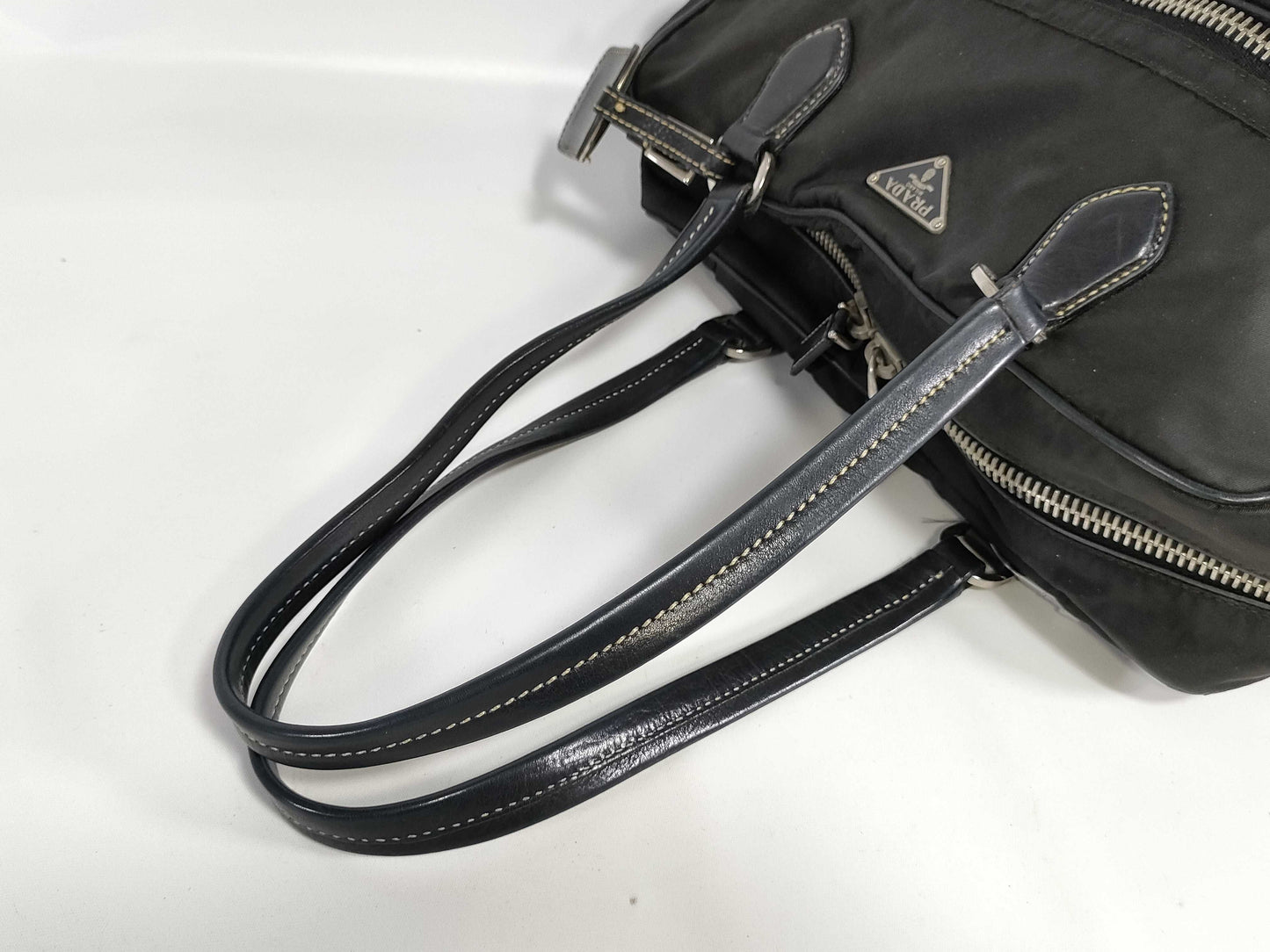 PRADA Nylon and Leather One-Shoulder Handbag