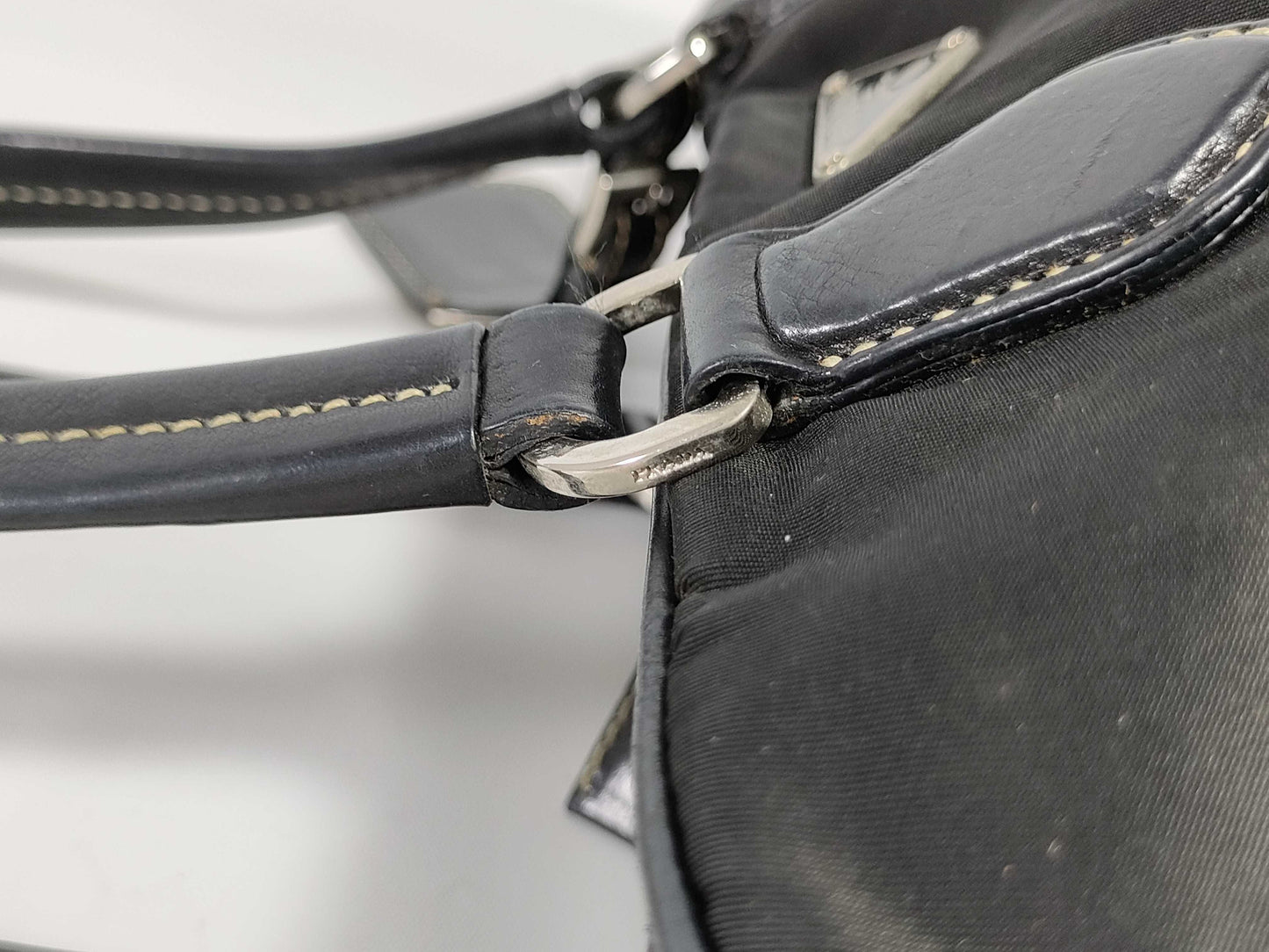 PRADA Nylon and Leather One-Shoulder Handbag