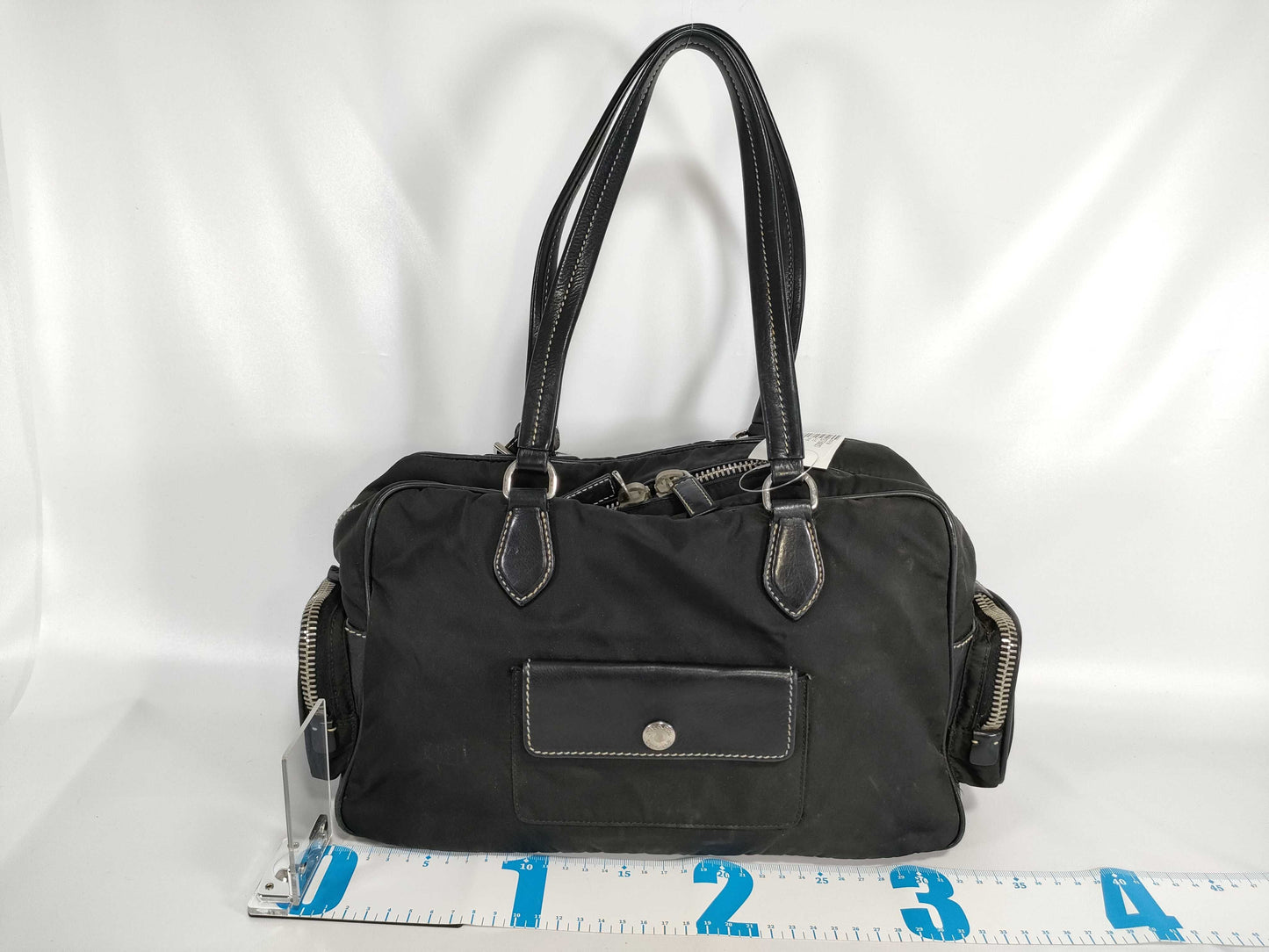 PRADA Nylon and Leather One-Shoulder Handbag