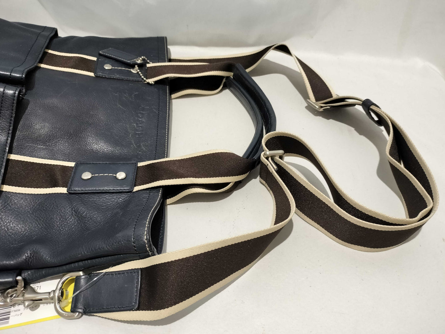 COACH F70558 Blue Leather Shoulder Bag