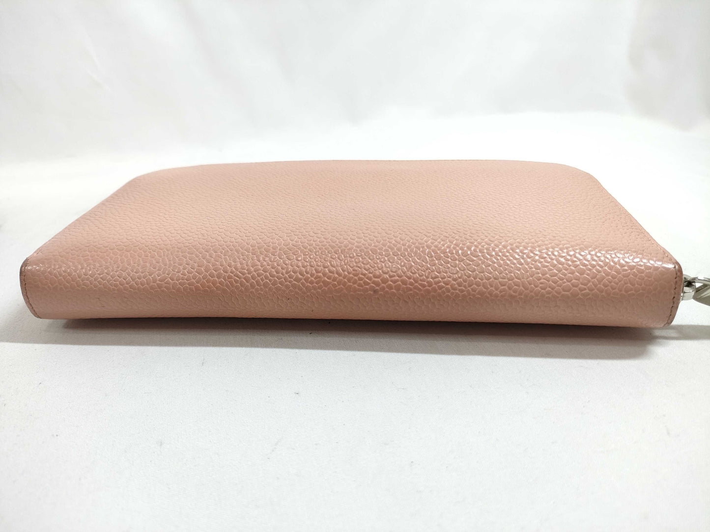 CHANEL Coco Mark Caviar Leather Long Wallet with Round Zipper, Pink