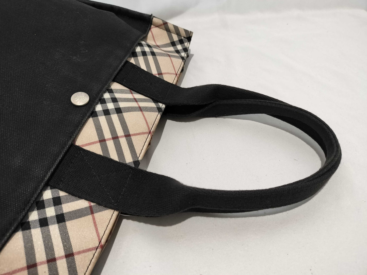 BURBERRY Nova Check Canvas Tote Handbag