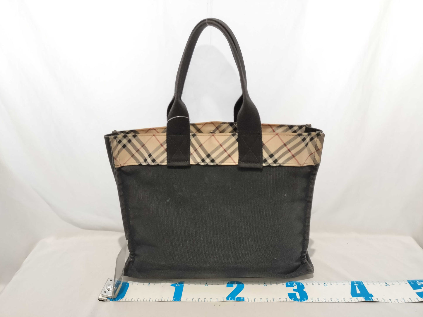 BURBERRY Nova Check Canvas Tote Handbag