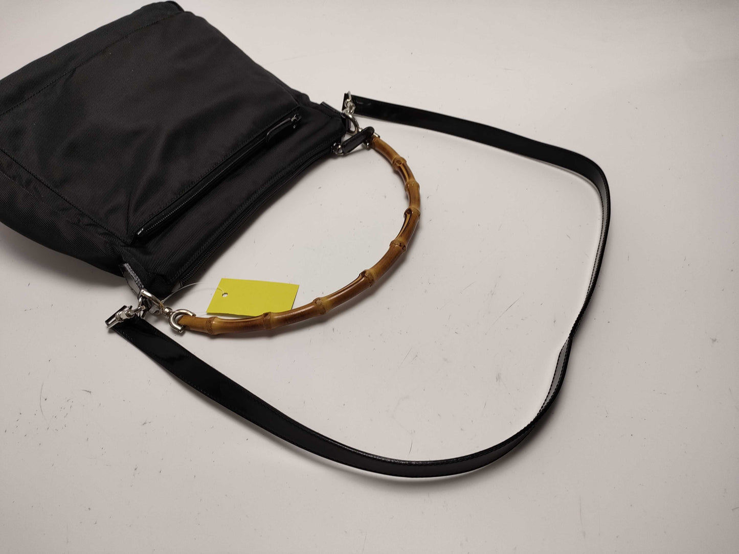 GUCCI Bamboo Nylon x Leather 2-Way Bag Handbag