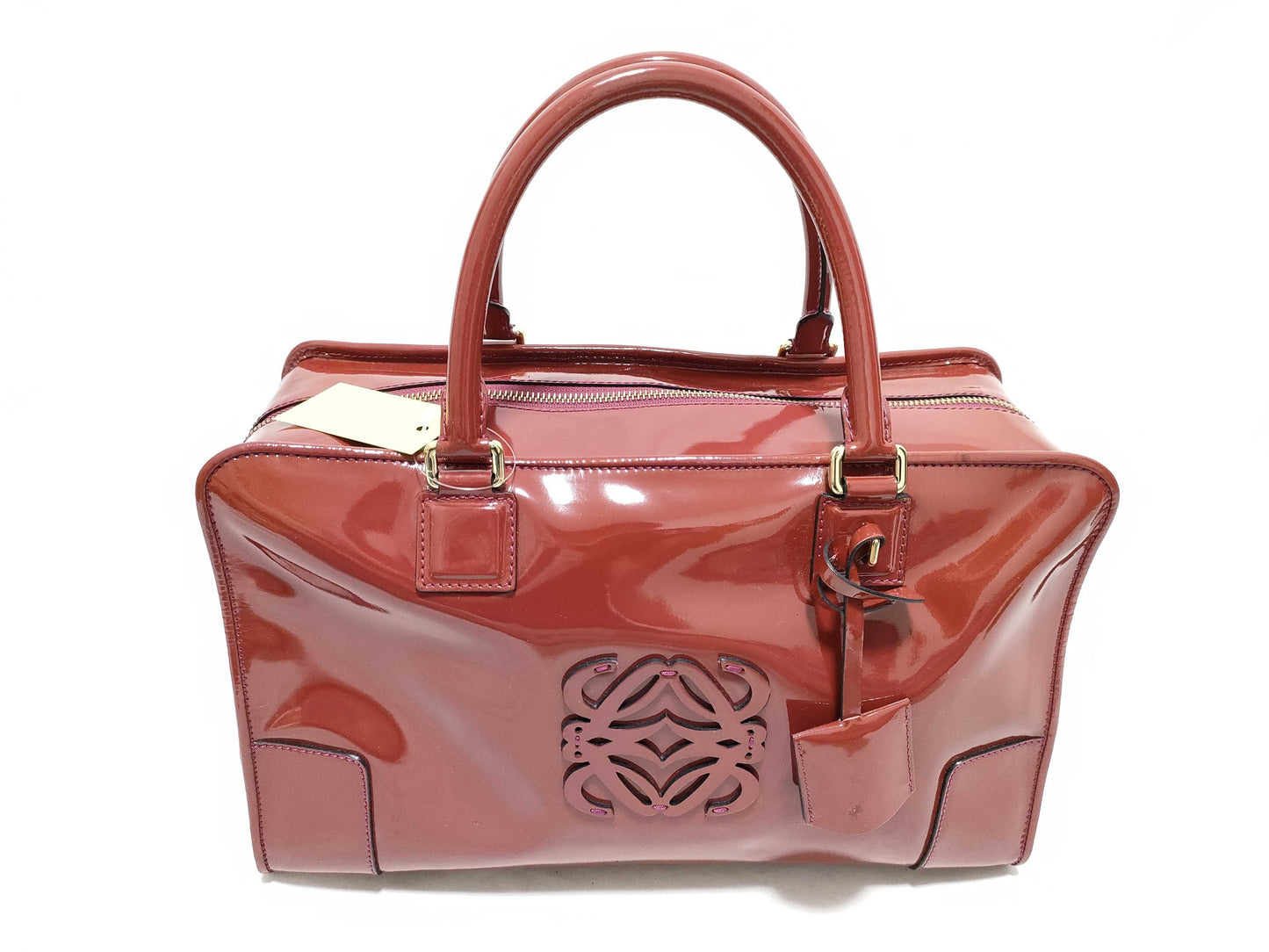 LOEWE Amazona 36 Enamel Red Handbag