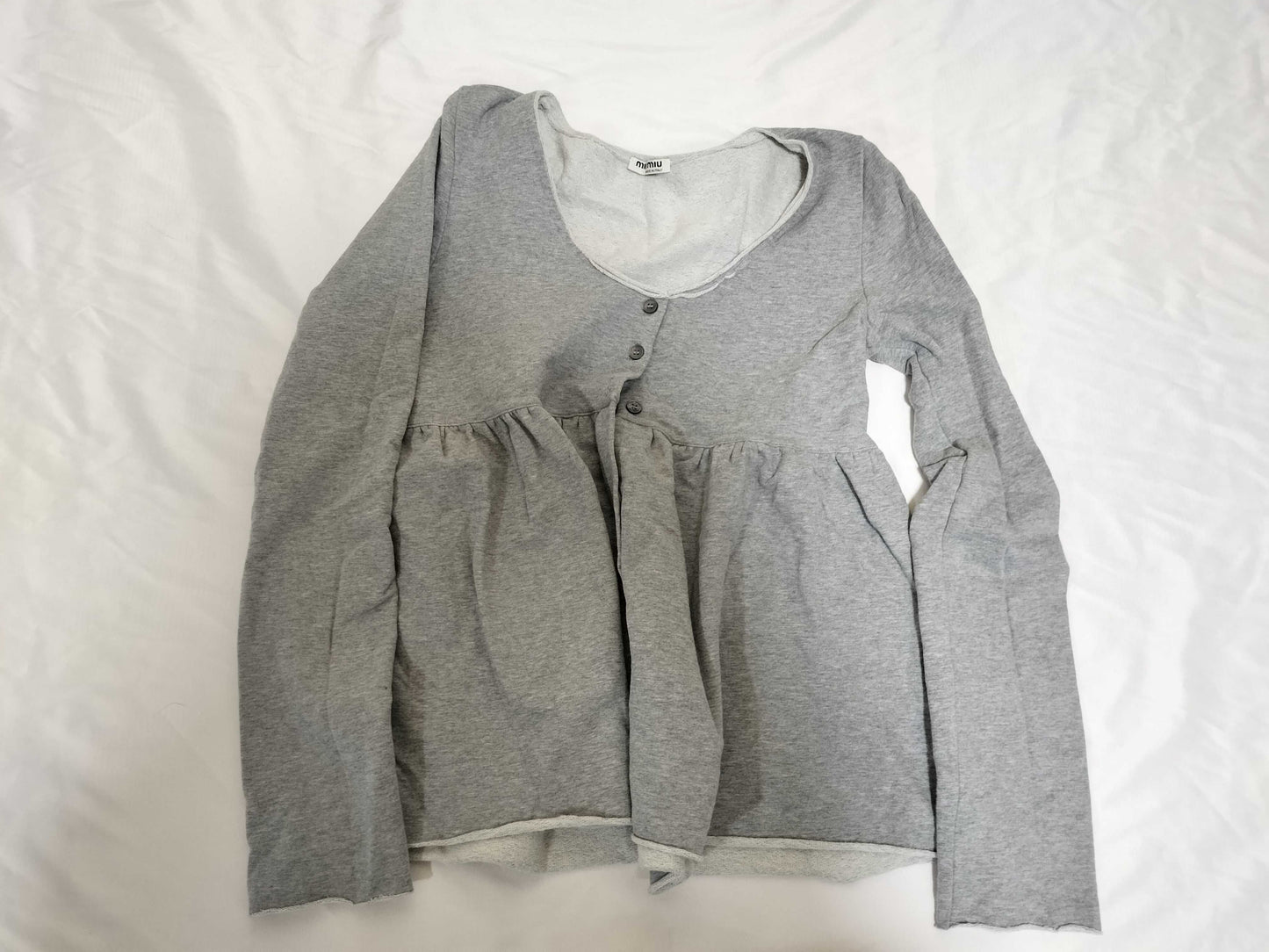 Miu Miu Gray Long Sleeve Top Tops