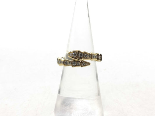 BVLGARI Serpenti Viper S Diamond YG Au750 5.8g Ring