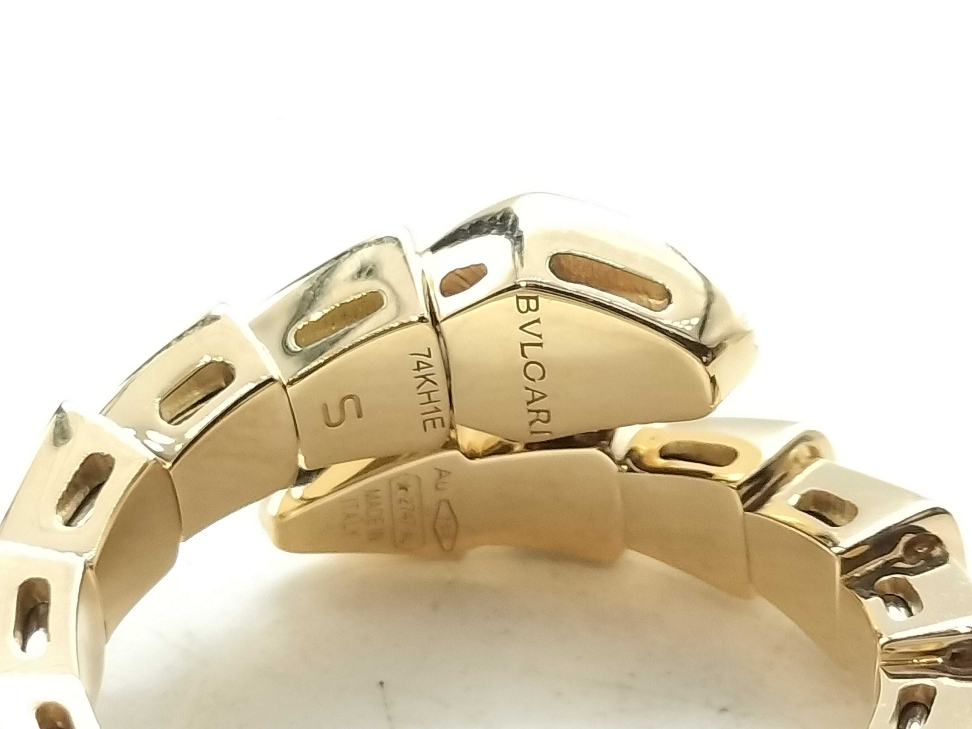 BVLGARI Serpenti Viper S Diamond YG Au750 5.8g Ring