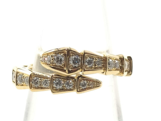 BVLGARI Serpenti Viper S Diamond YG Au750 5.8g Ring