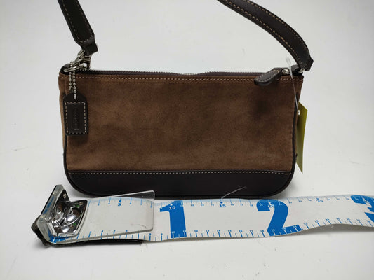 COACH Suede and Leather One-Shoulder Bag with Brush 7753 Shoulder Bag