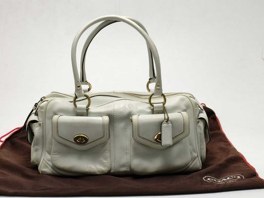 COACH 1808 Handbag White Turnlock Handbag