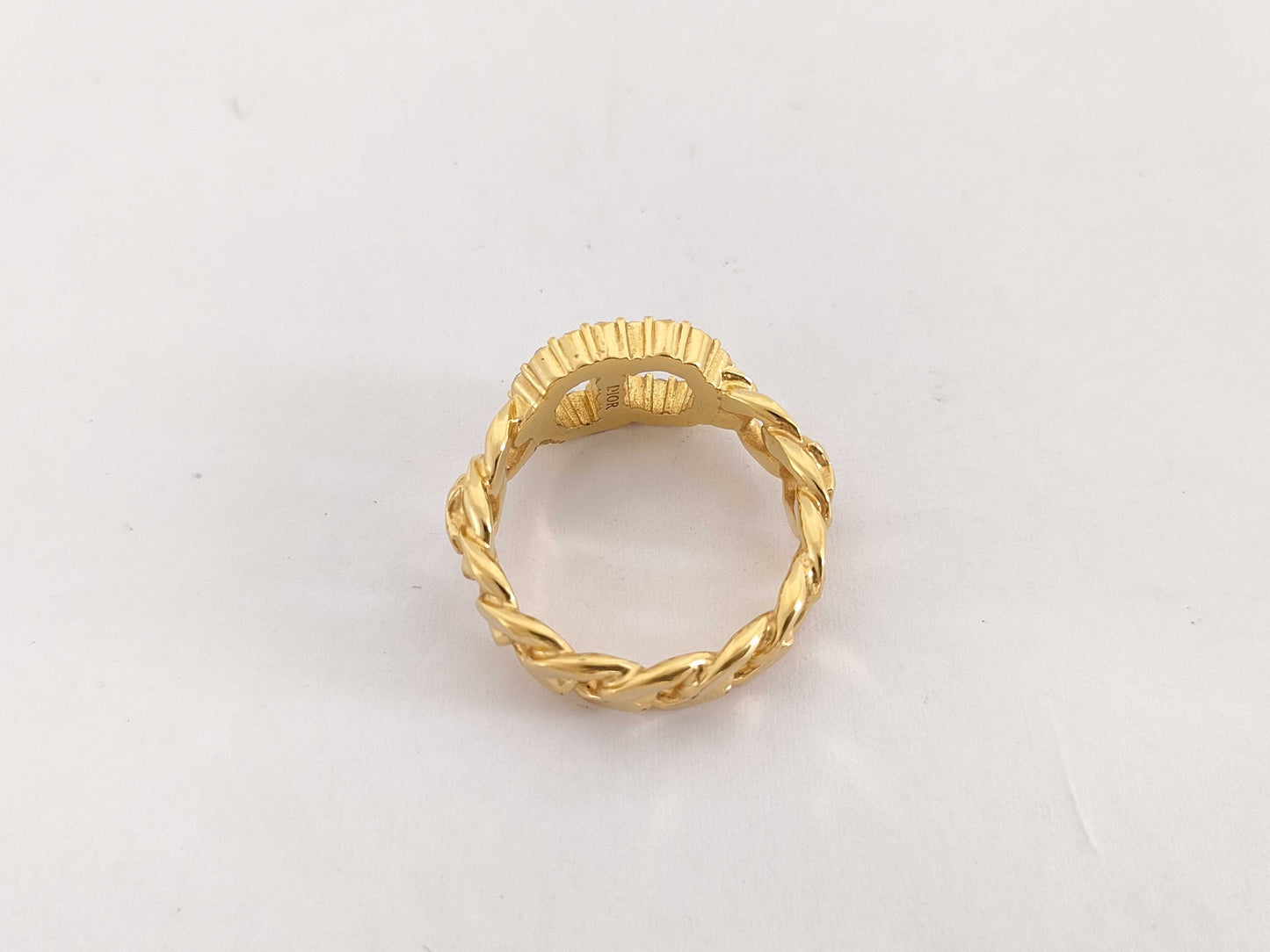 Dior logo rhinestone ring