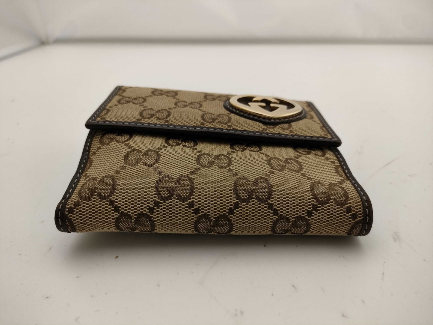 GUCCI GG Canvas Lovely Heart Compact Wallet