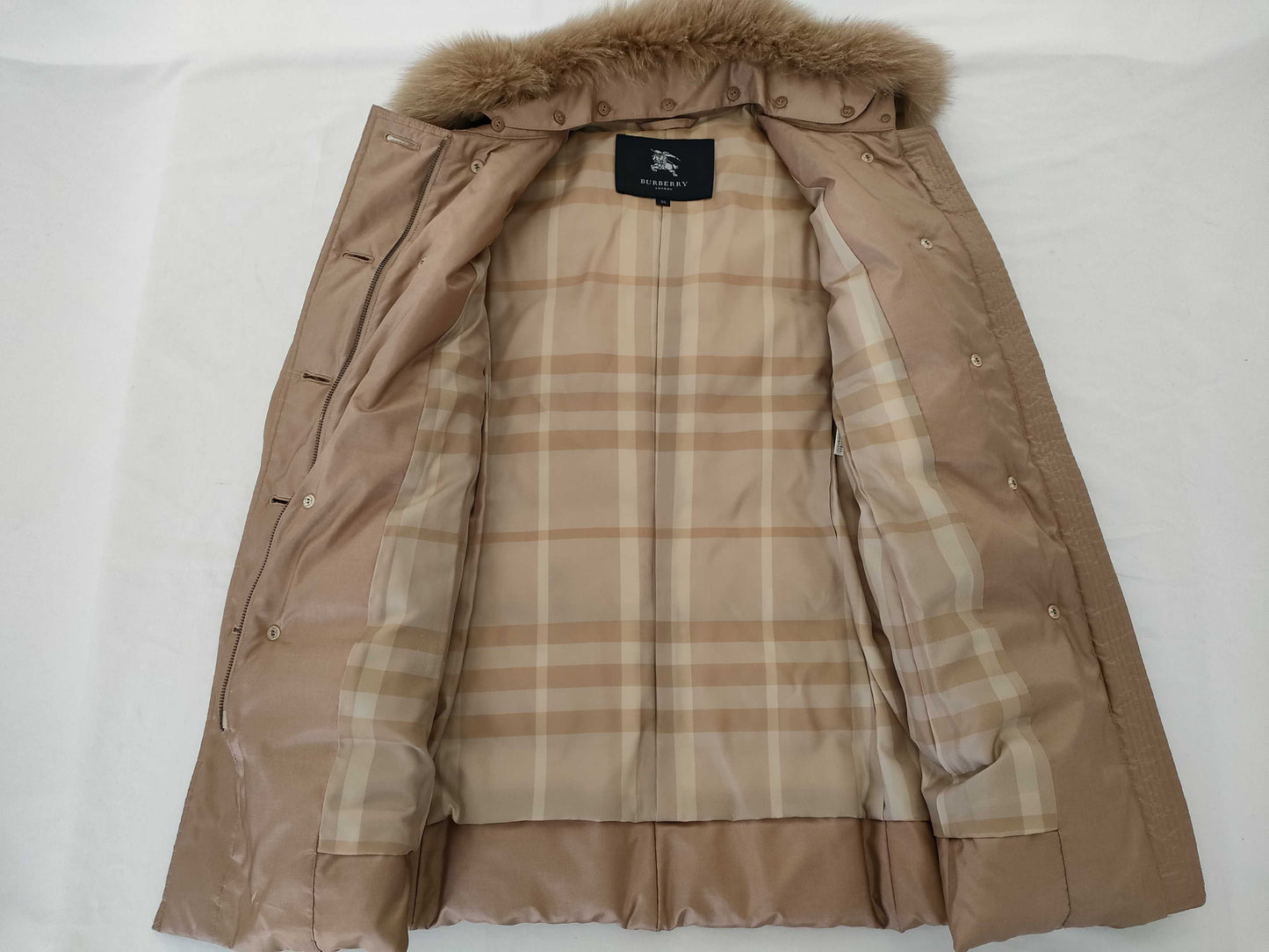 BURBERRY London Fox Fur Down Coat