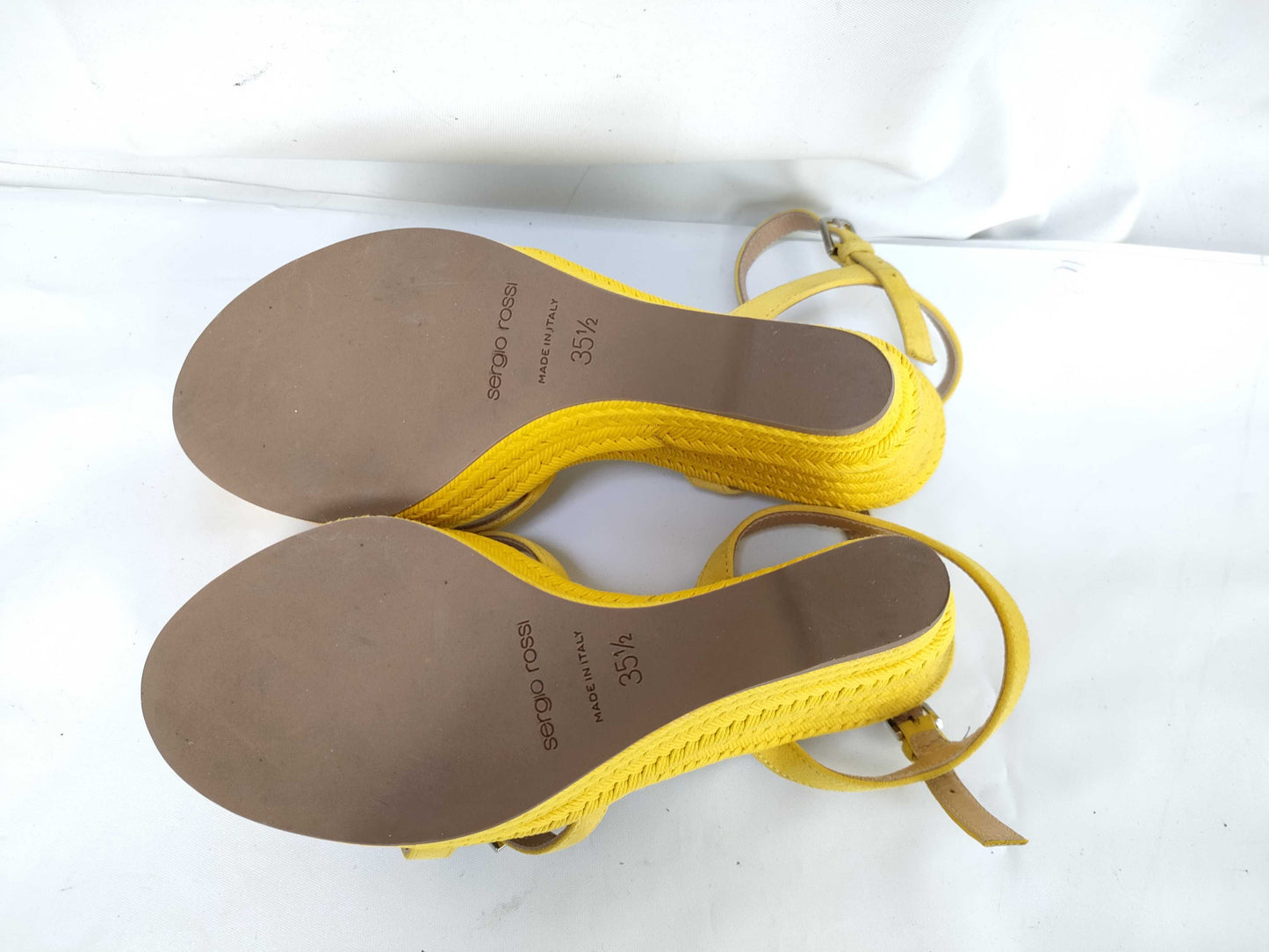 Sergio Rossi wedge sandals, yellow, size 35 1/2
