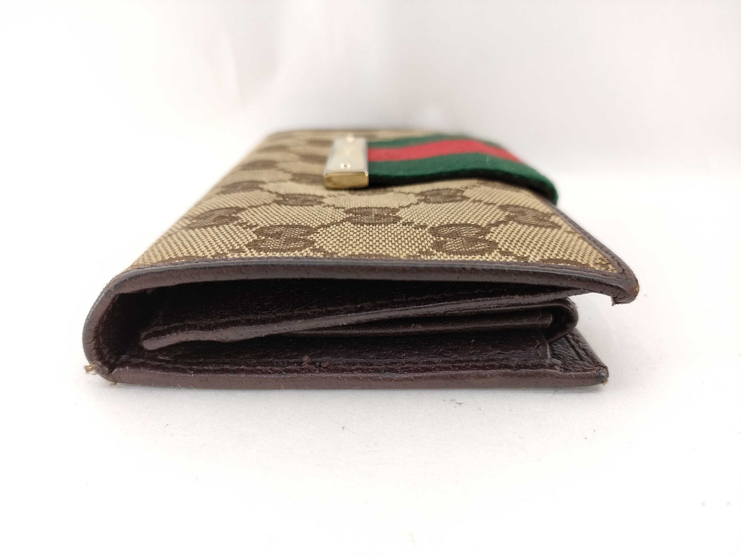 GUCCI GG Canvas Sherry Line Bifold Long Wallet 181668 Wallet