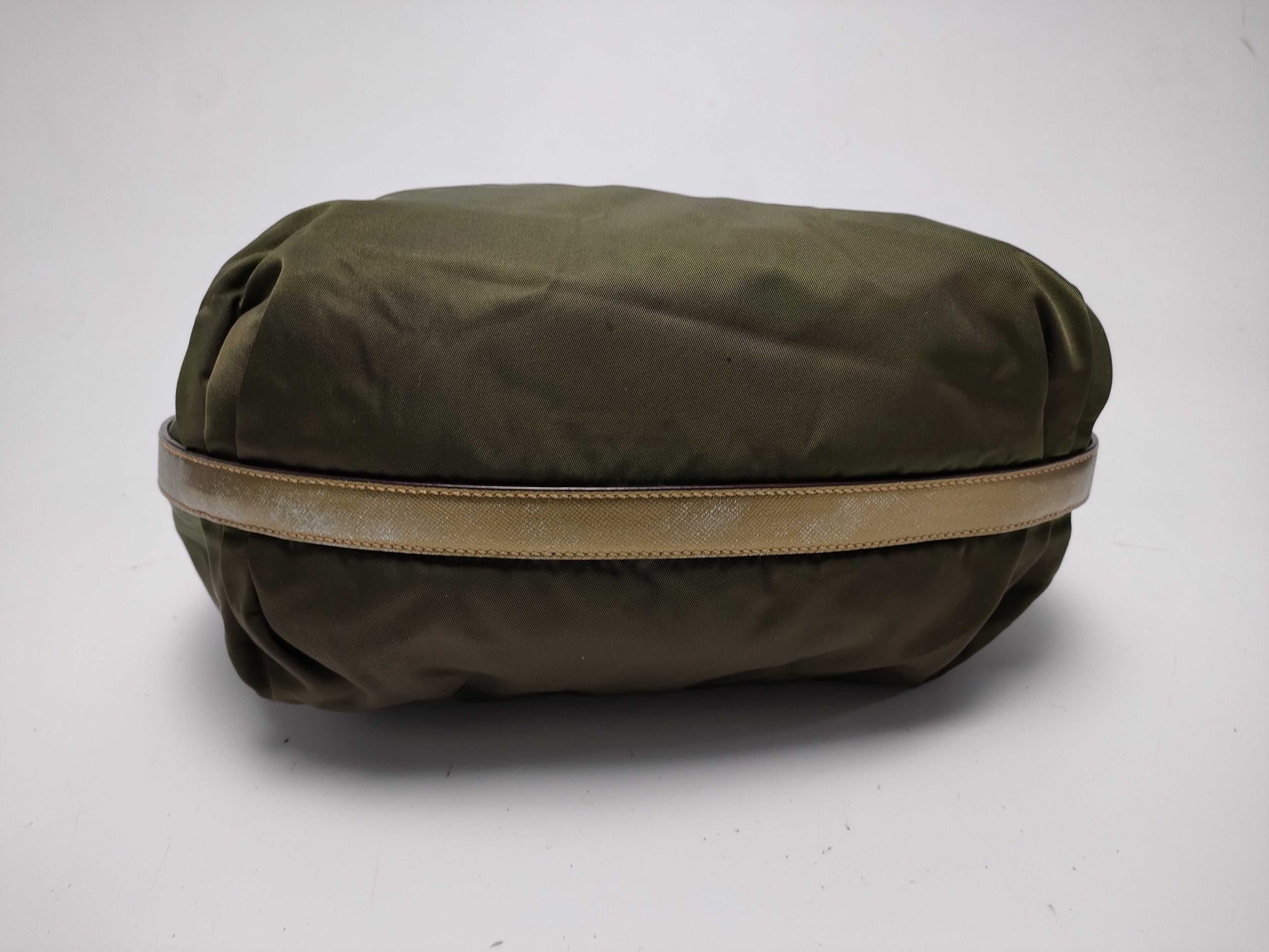 PRADA Nylon One-Shoulder Khaki Shoulder Bag